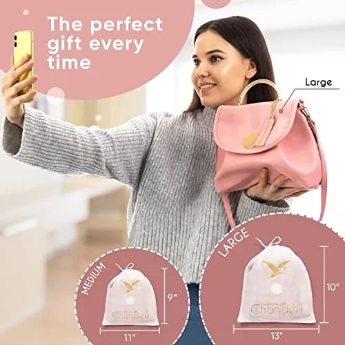 Chandelli Travel Toiletry Bag for Women for Travel Size Toiletries, Perfect Gifts for Mom, Coolest Gifts for Women Who Have Everything, Great Hanging Makeup & Cosmetic Bag Too (Pink, Medium)