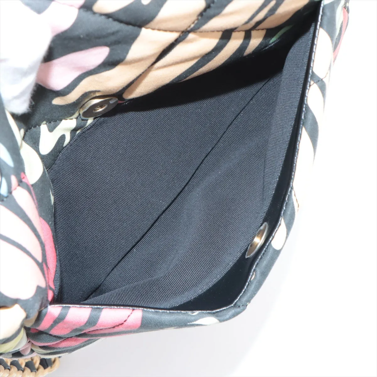 Chanel 19 Canvas x Leather Chain Shoulder Bag Multicolor Gold x Silver Gold AS1160