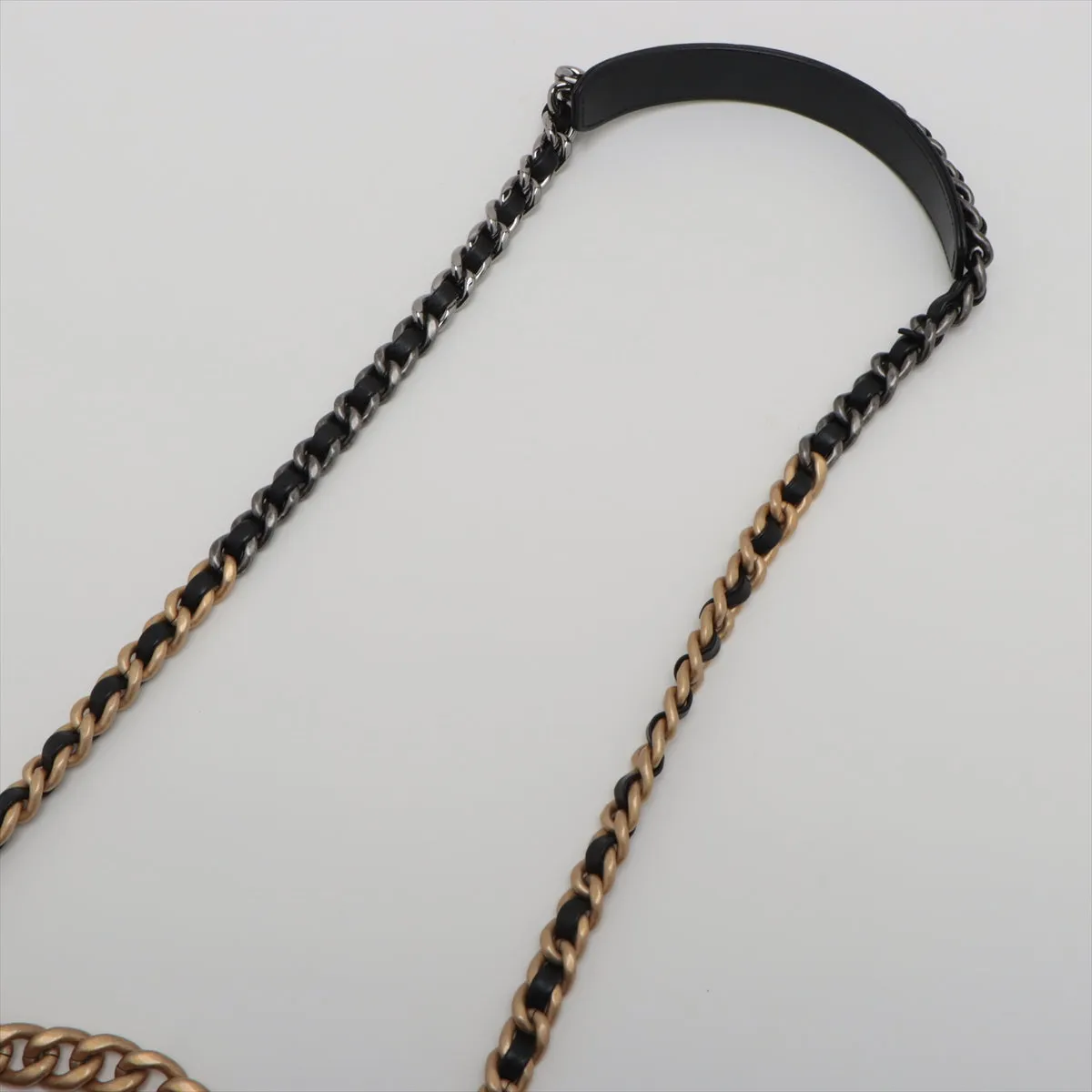 Chanel 19 Canvas x Leather Chain Shoulder Bag Multicolor Gold x Silver Gold AS1160