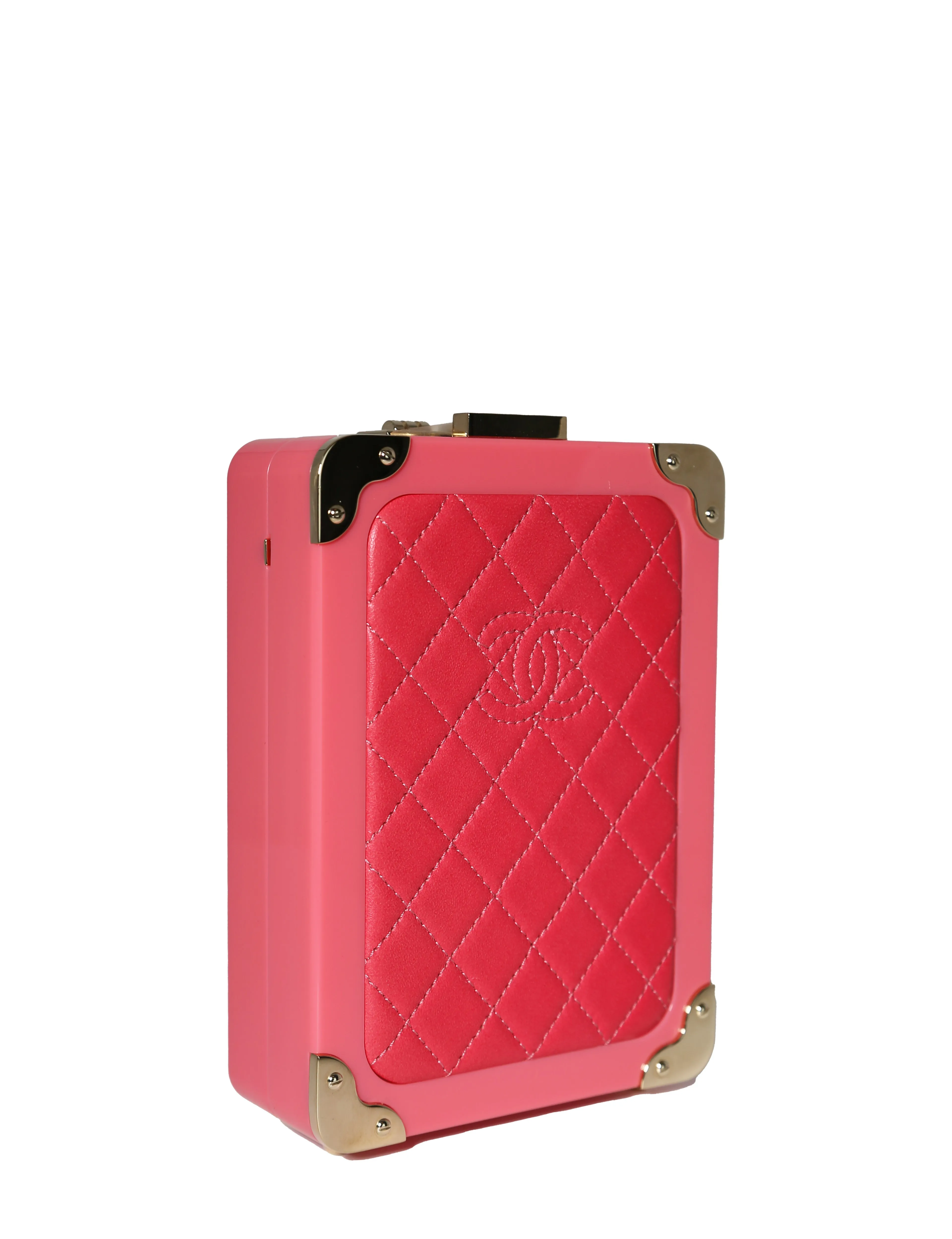 CHANEL 2016 SS Trolley Pink Minaudiere
