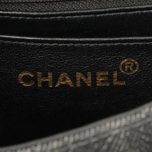 Chanel Around 1998 Made Denim Classic Flap Chain Bag Mini Black