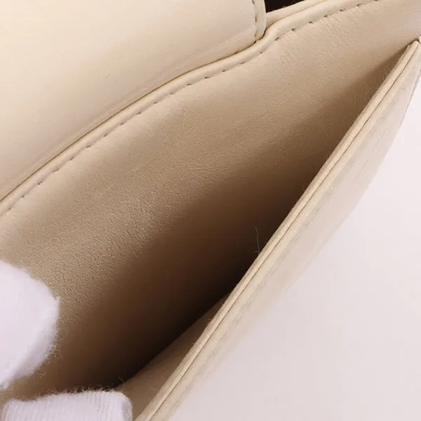 Chanel Around 1998 Made Turn-Lock Mini Chain Handle Bag Ivory
