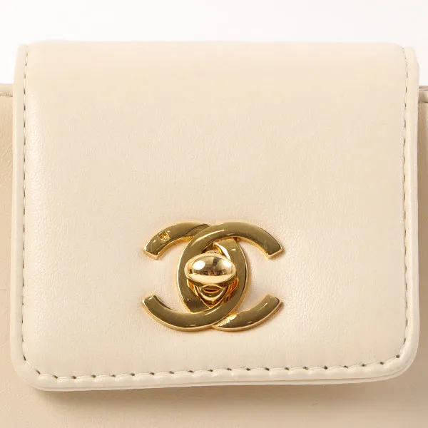Chanel Around 1998 Made Turn-Lock Mini Chain Handle Bag Ivory