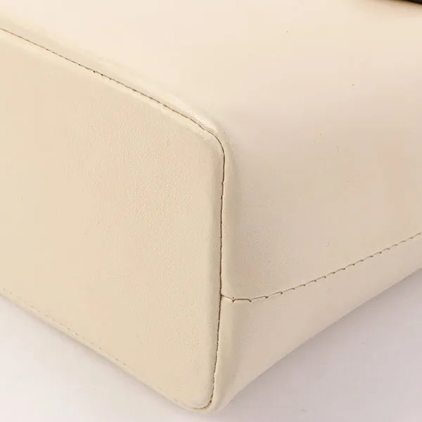 Chanel Around 1998 Made Turn-Lock Mini Chain Handle Bag Ivory