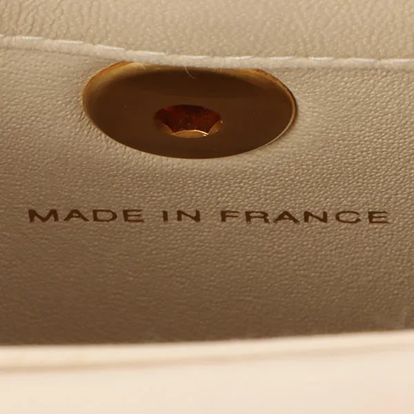 Chanel Around 1998 Made Turn-Lock Mini Chain Handle Bag Ivory