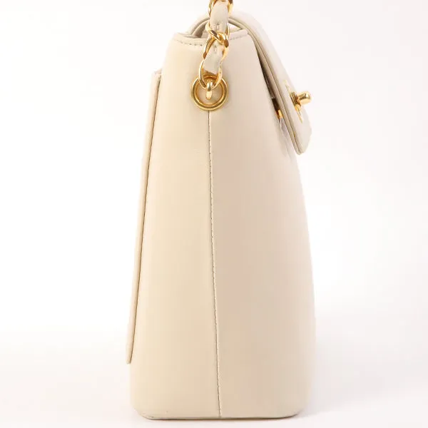 Chanel Around 1998 Made Turn-Lock Mini Chain Handle Bag Ivory