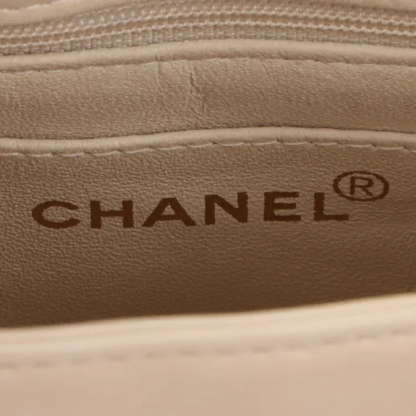 Chanel Around 1998 Made Turn-Lock Mini Chain Handle Bag Ivory