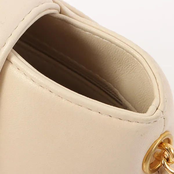 Chanel Around 1998 Made Turn-Lock Mini Chain Handle Bag Ivory