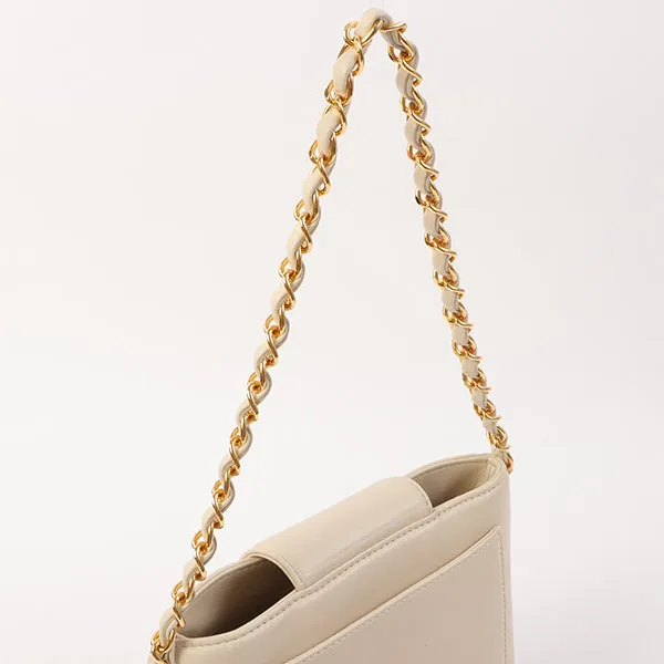 Chanel Around 1998 Made Turn-Lock Mini Chain Handle Bag Ivory