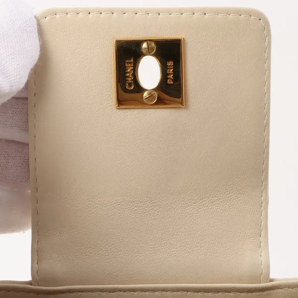 Chanel Around 1998 Made Turn-Lock Mini Chain Handle Bag Ivory