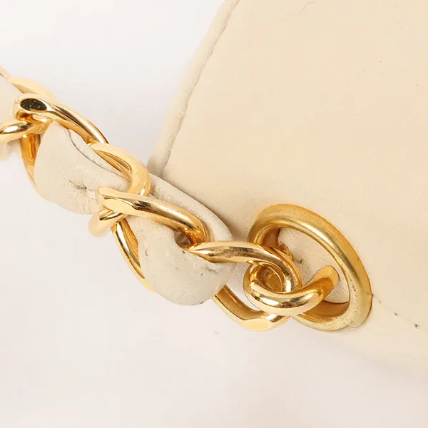 Chanel Around 1998 Made Turn-Lock Mini Chain Handle Bag Ivory