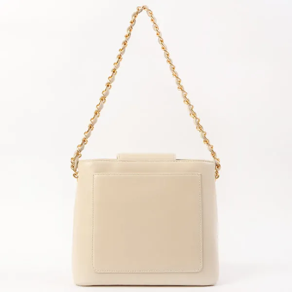Chanel Around 1998 Made Turn-Lock Mini Chain Handle Bag Ivory