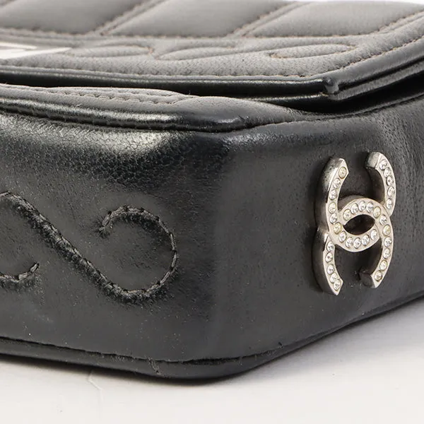 Chanel Around 2000 Made 2.55 Design Stitch Side Cc Mark Mini Chain Bag Dark Navy