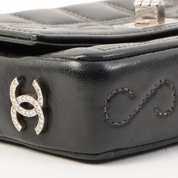 Chanel Around 2000 Made 2.55 Design Stitch Side Cc Mark Mini Chain Bag Dark Navy