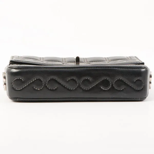 Chanel Around 2000 Made 2.55 Design Stitch Side Cc Mark Mini Chain Bag Dark Navy