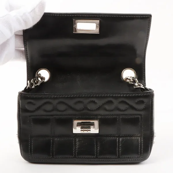 Chanel Around 2000 Made 2.55 Design Stitch Side Cc Mark Mini Chain Bag Dark Navy