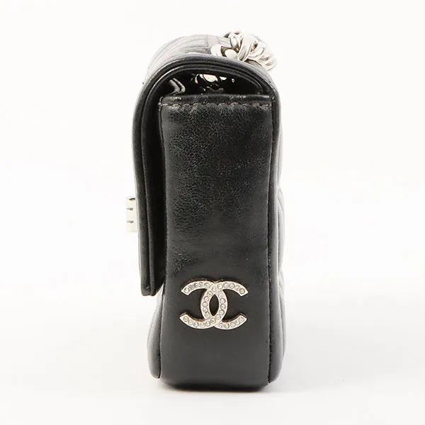 Chanel Around 2000 Made 2.55 Design Stitch Side Cc Mark Mini Chain Bag Dark Navy