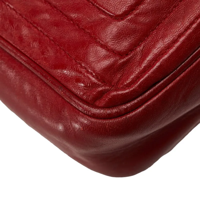 Chanel Cocomark Tassel Chain  houlder Bag Red Leather  CHANEL