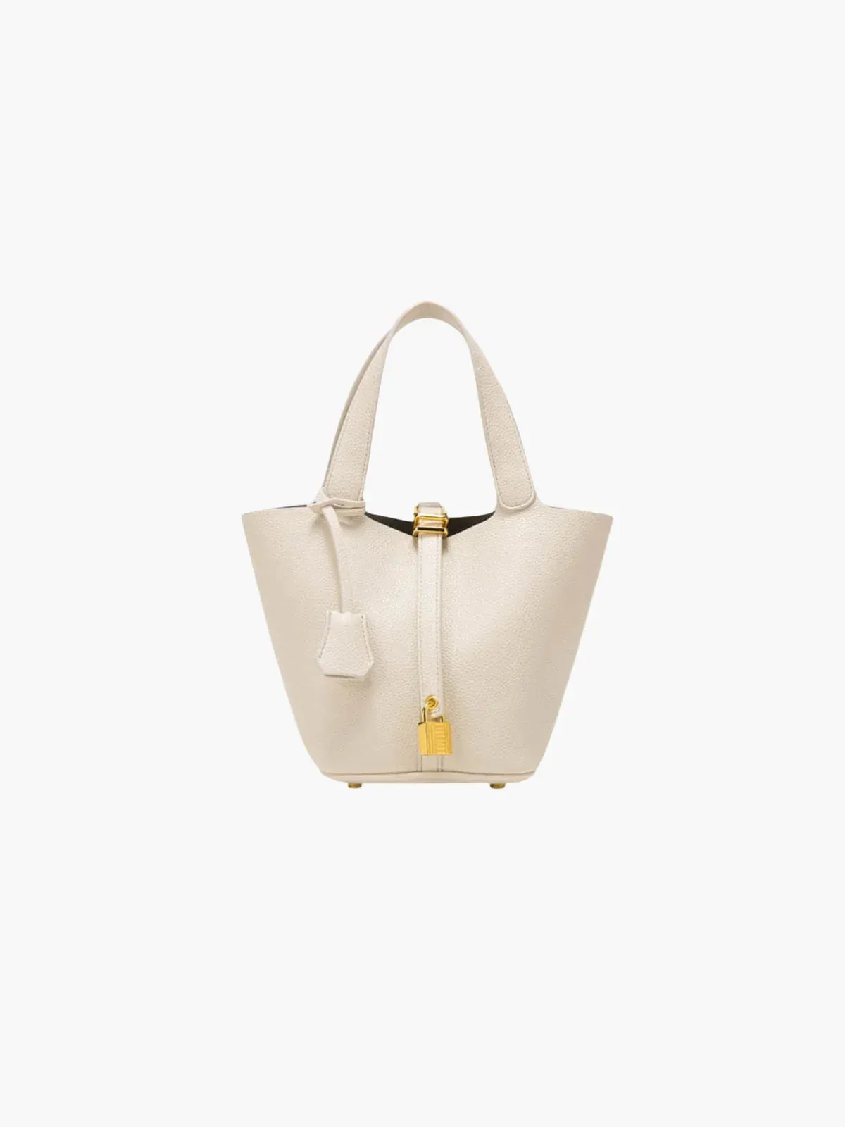 Classic Lock Detail Pebble Grain Handbag