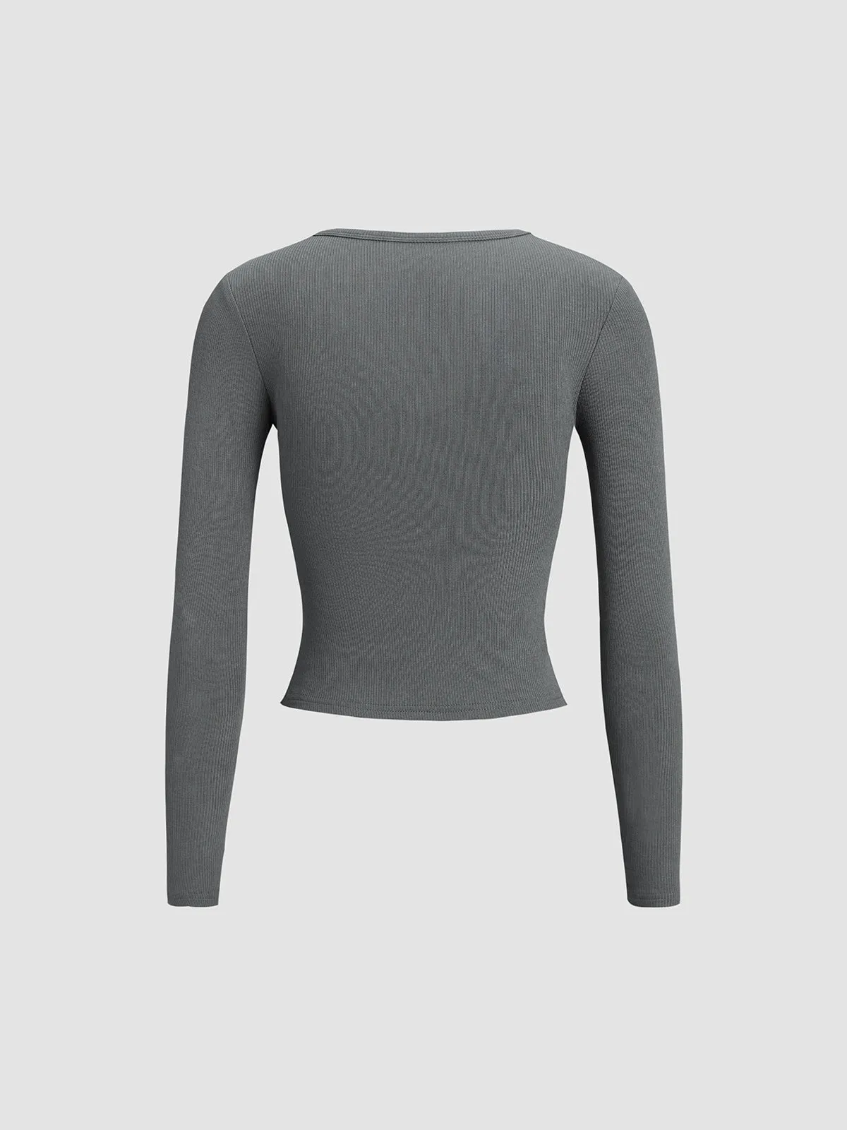 Classic V-Neck Graceful Long Sleeve Shirt