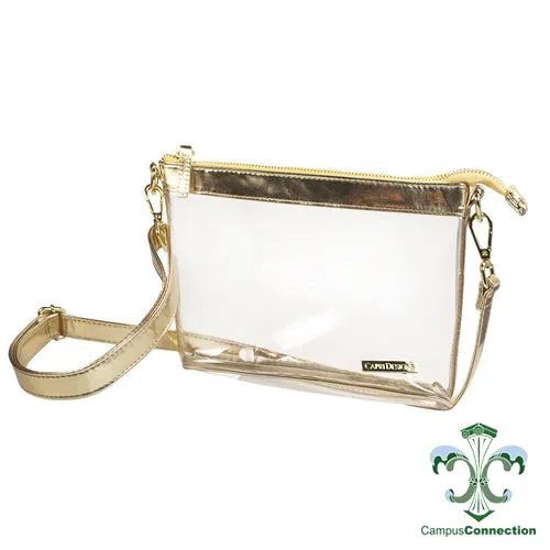 Clear Small Crossbody Purse - Gold