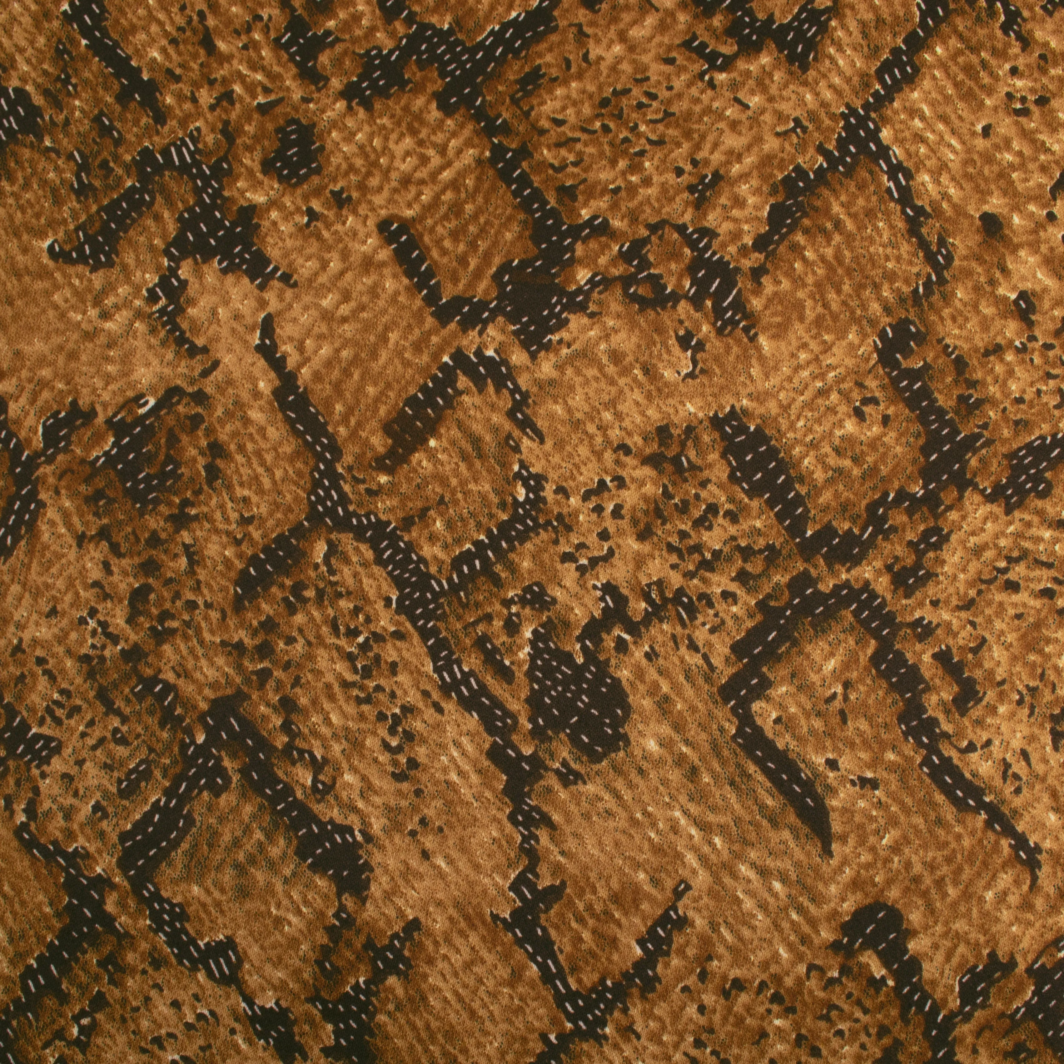 COLLEEN Satin Velvet Print - Snake - Brown