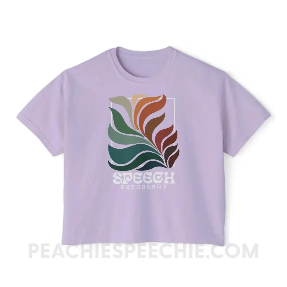 Colorful Bloom Speech Pathology Comfort Colors Boxy Tee