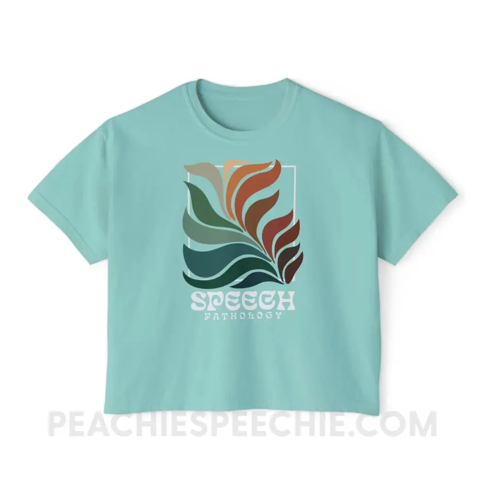 Colorful Bloom Speech Pathology Comfort Colors Boxy Tee
