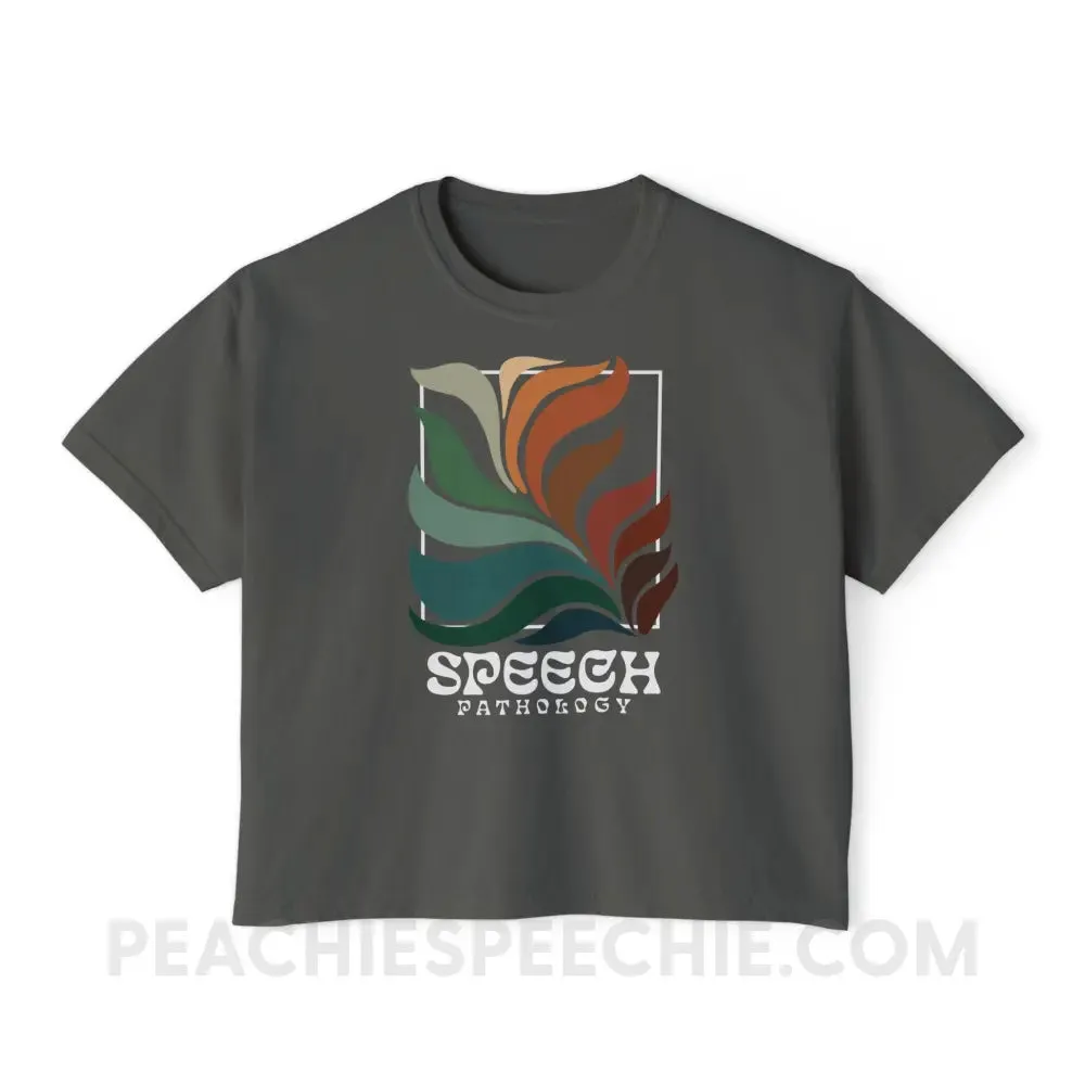 Colorful Bloom Speech Pathology Comfort Colors Boxy Tee