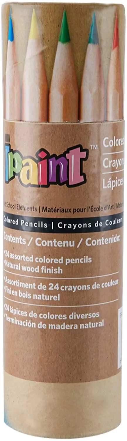 COLOURED PENCIL TUBE SET, 24 PENCILS