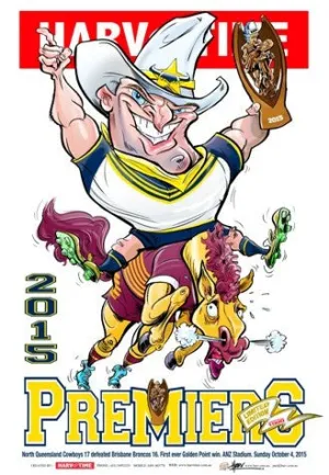 Cowboys, 2015 NRL Premiers, Harv Time Poster