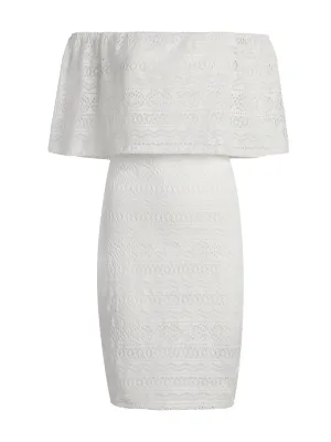 Crochet Off-The-Shoulder Sheath Dress
