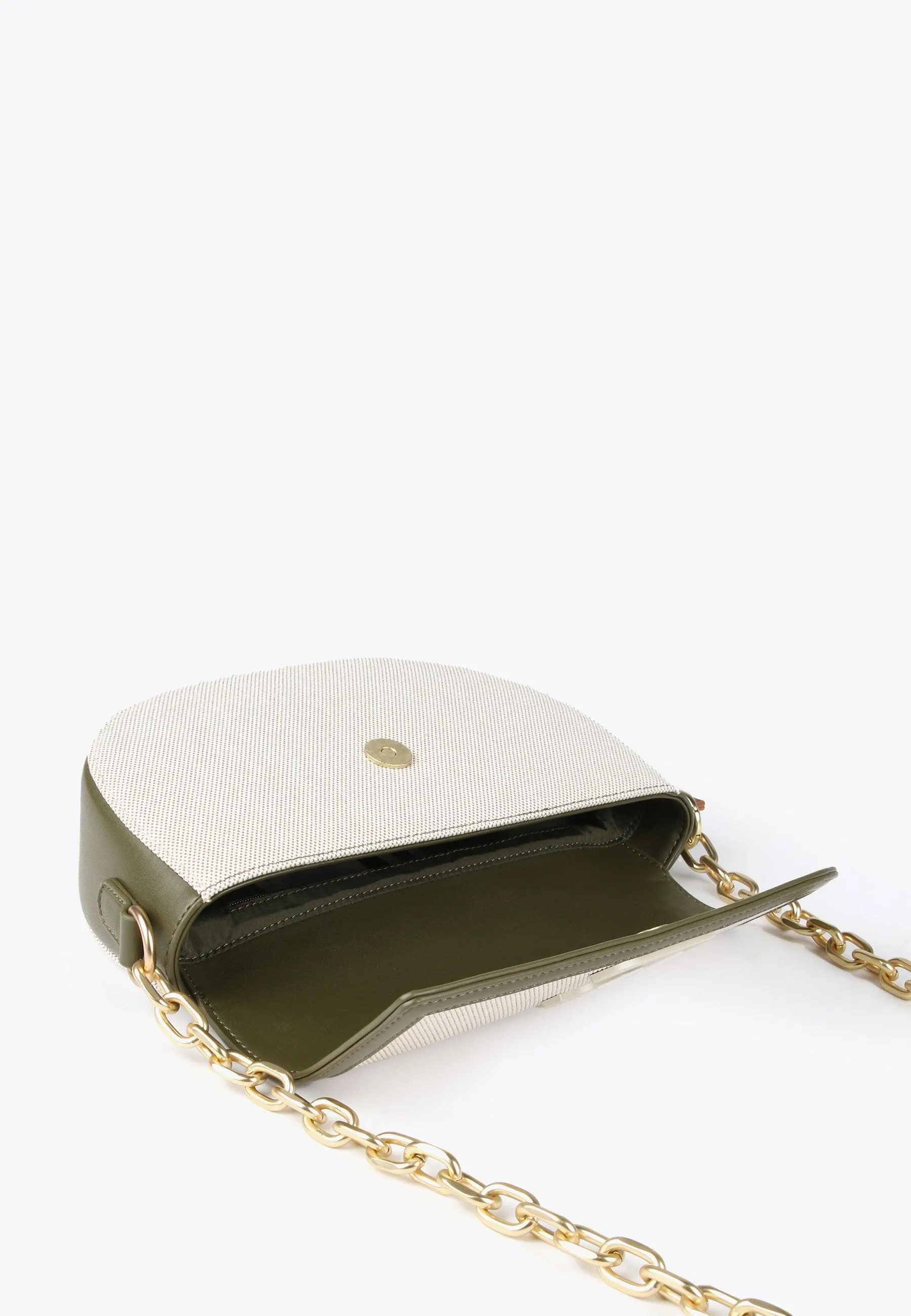 Crossbody bag in contrasting materials