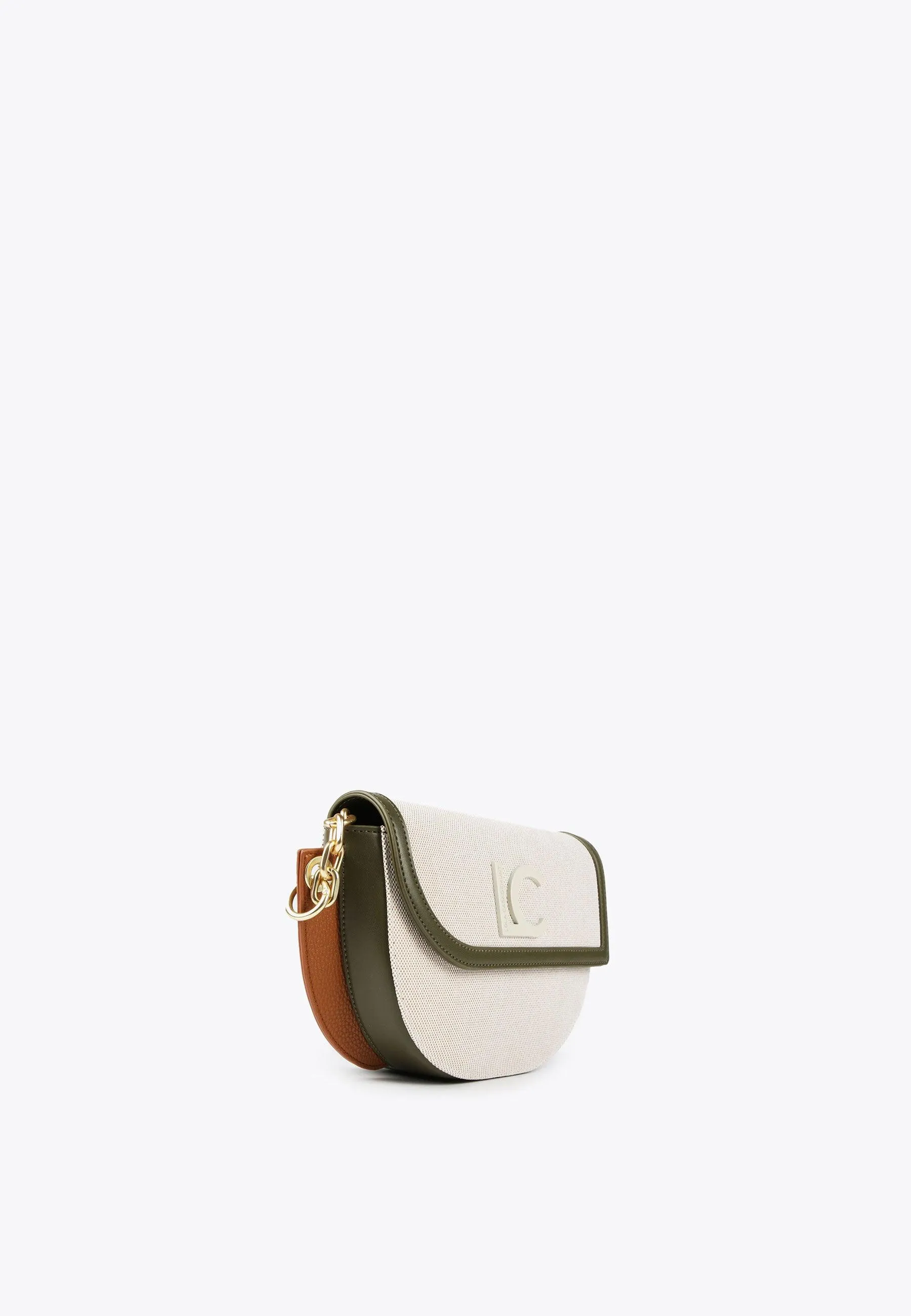 Crossbody bag in contrasting materials