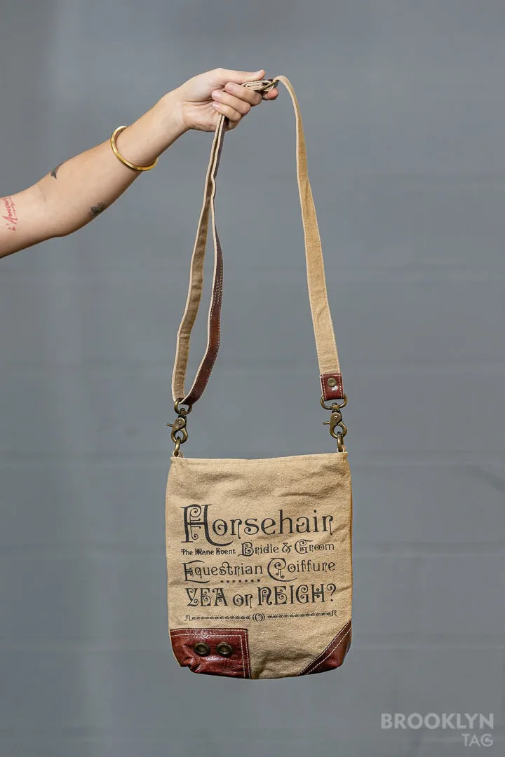 Crossbody Canvas Bag with Leather Details