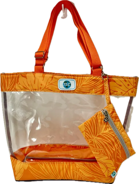 CST- Lava Hawaiian Print Clear Stadium Tote Bag
