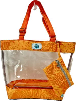 CST- Lava Hawaiian Print Clear Stadium Tote Bag