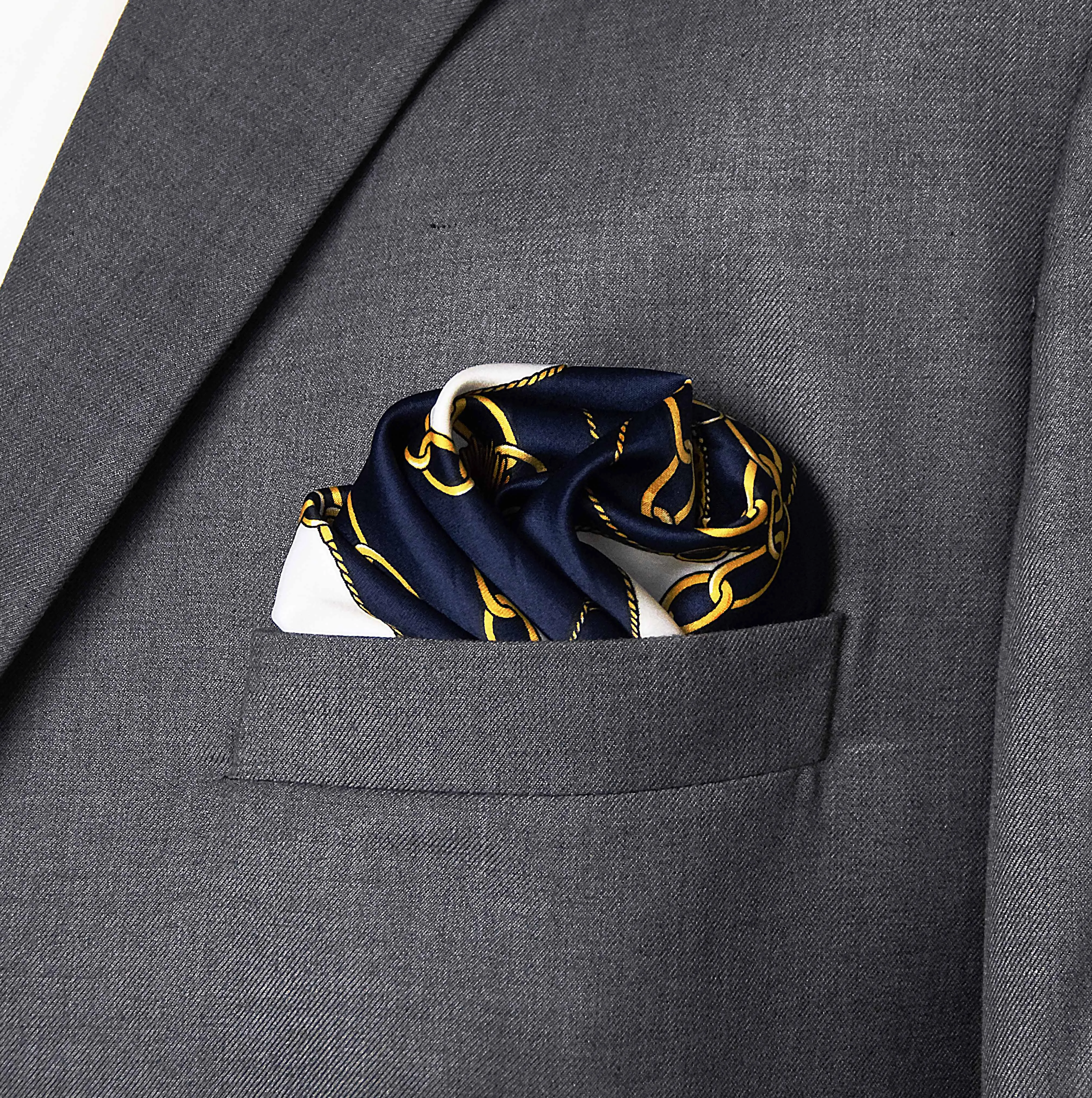 Curb And Link Chain Art – Silk Pocket Squares