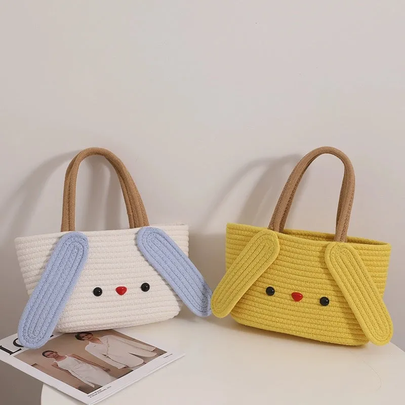 Cute Doggie Cartoon Knit Handbag