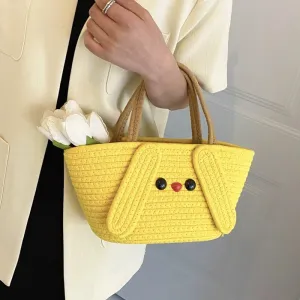 Cute Doggie Cartoon Knit Handbag