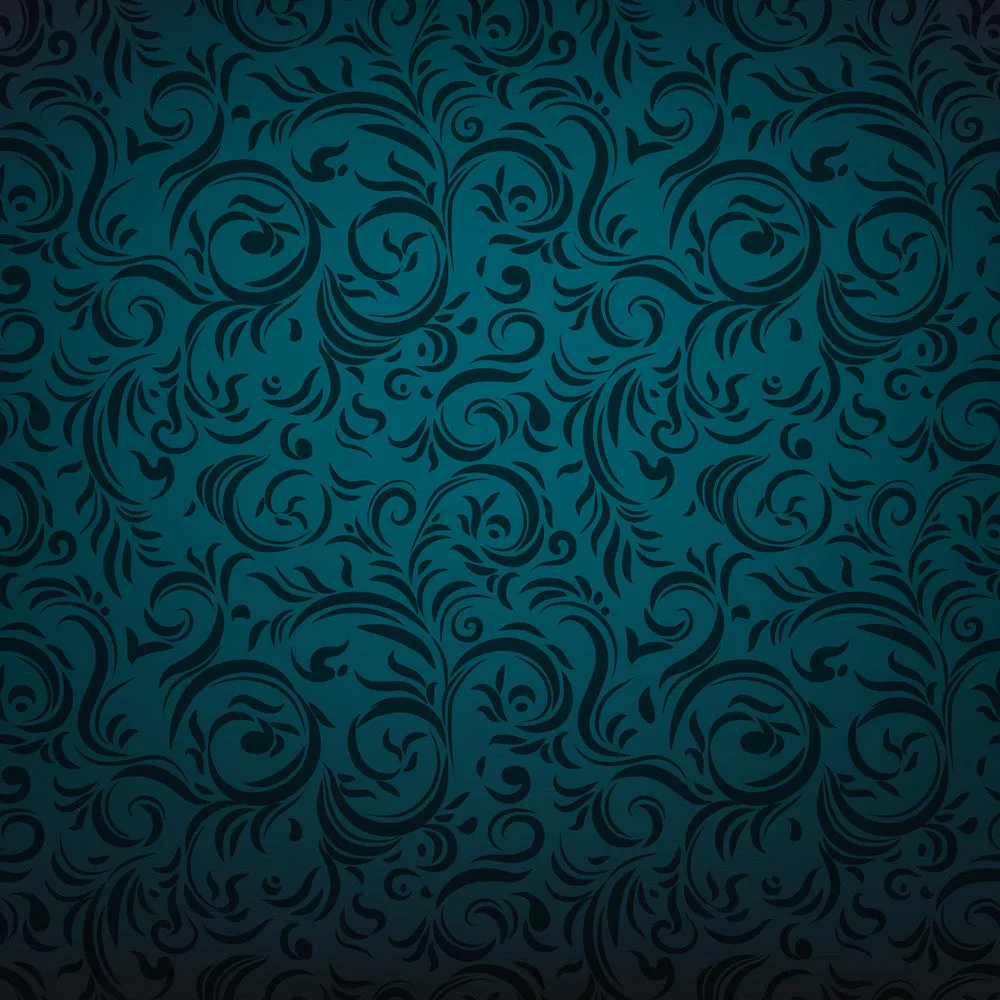 Dark Green Decorative Floral Pattern