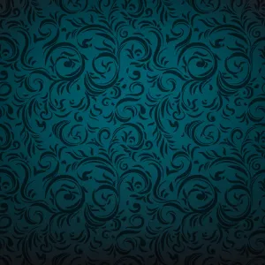 Dark Green Decorative Floral Pattern