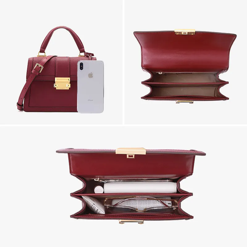 Designer Leather Tote Shoulder Messenger Handbag