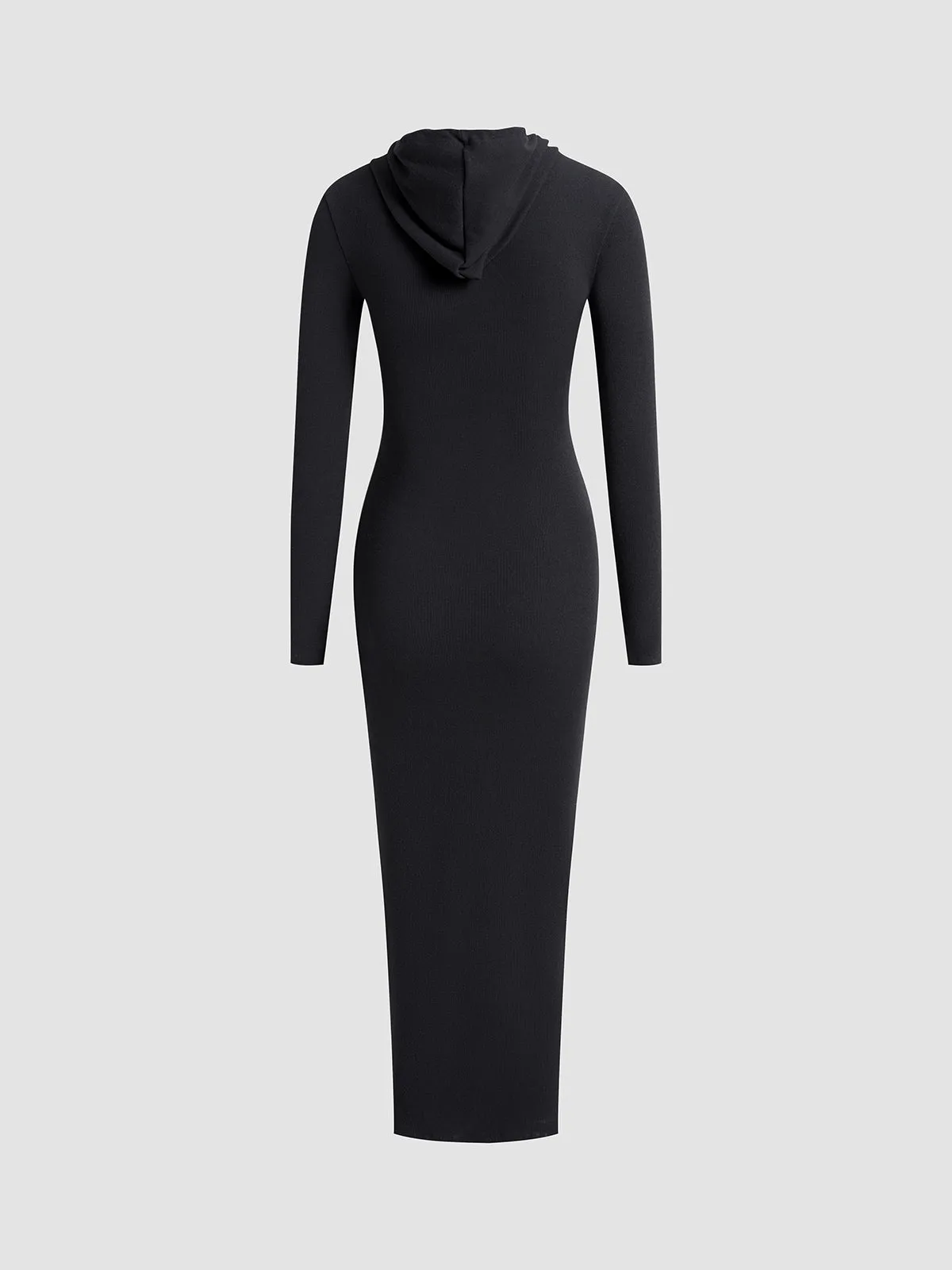 Drop Shoulder Graceful Drawstring Hooded Dress