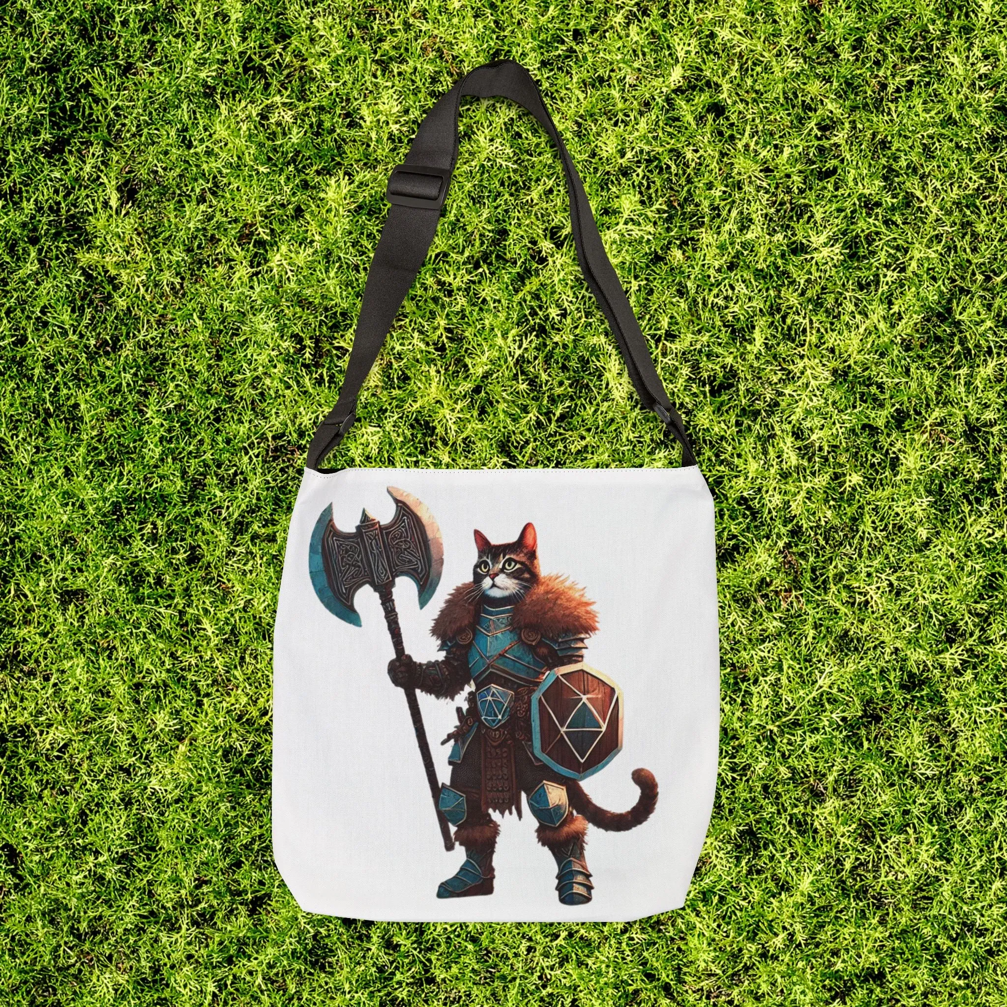 Dungeons and Dragons - Cat Warrior - Adjustable Strap Tote Bag