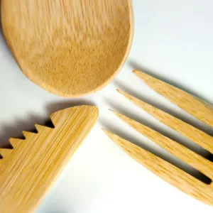 Eco-Friendly Reusable Bamboo Cutlery Set - 8 Pcs Utensil Kit