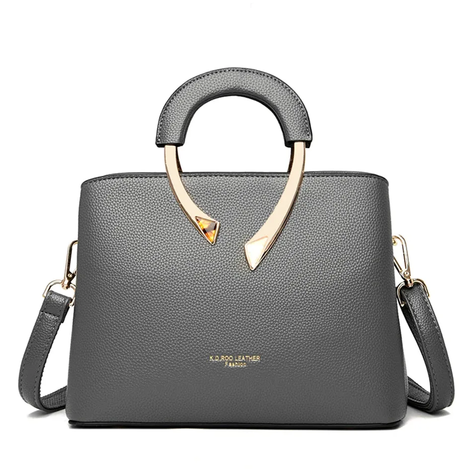 Elegant Burgundy Leather Casual Tote
