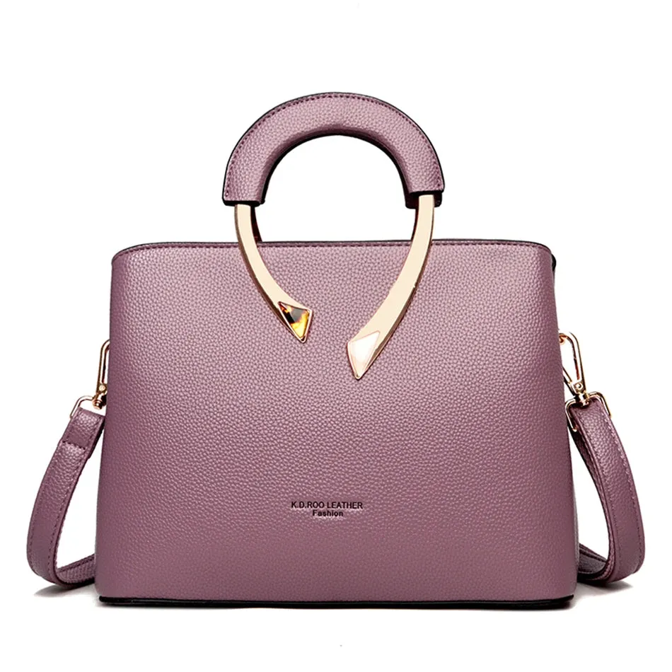 Elegant Burgundy Leather Casual Tote
