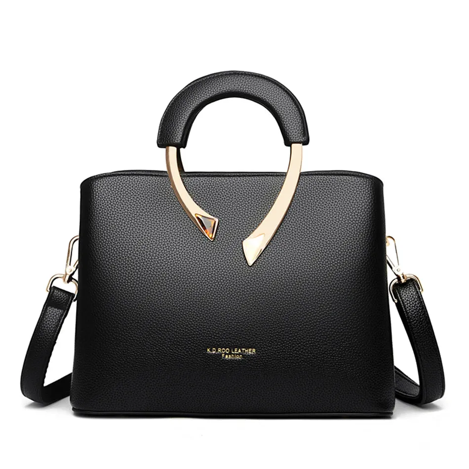 Elegant Burgundy Leather Casual Tote