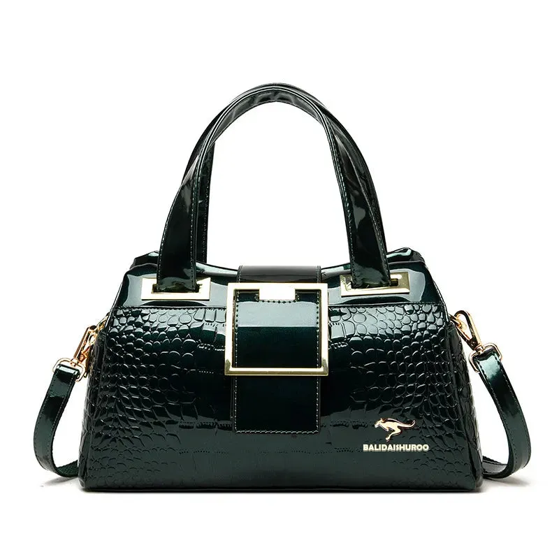 Elegant Croc Charm Shoulder Bag